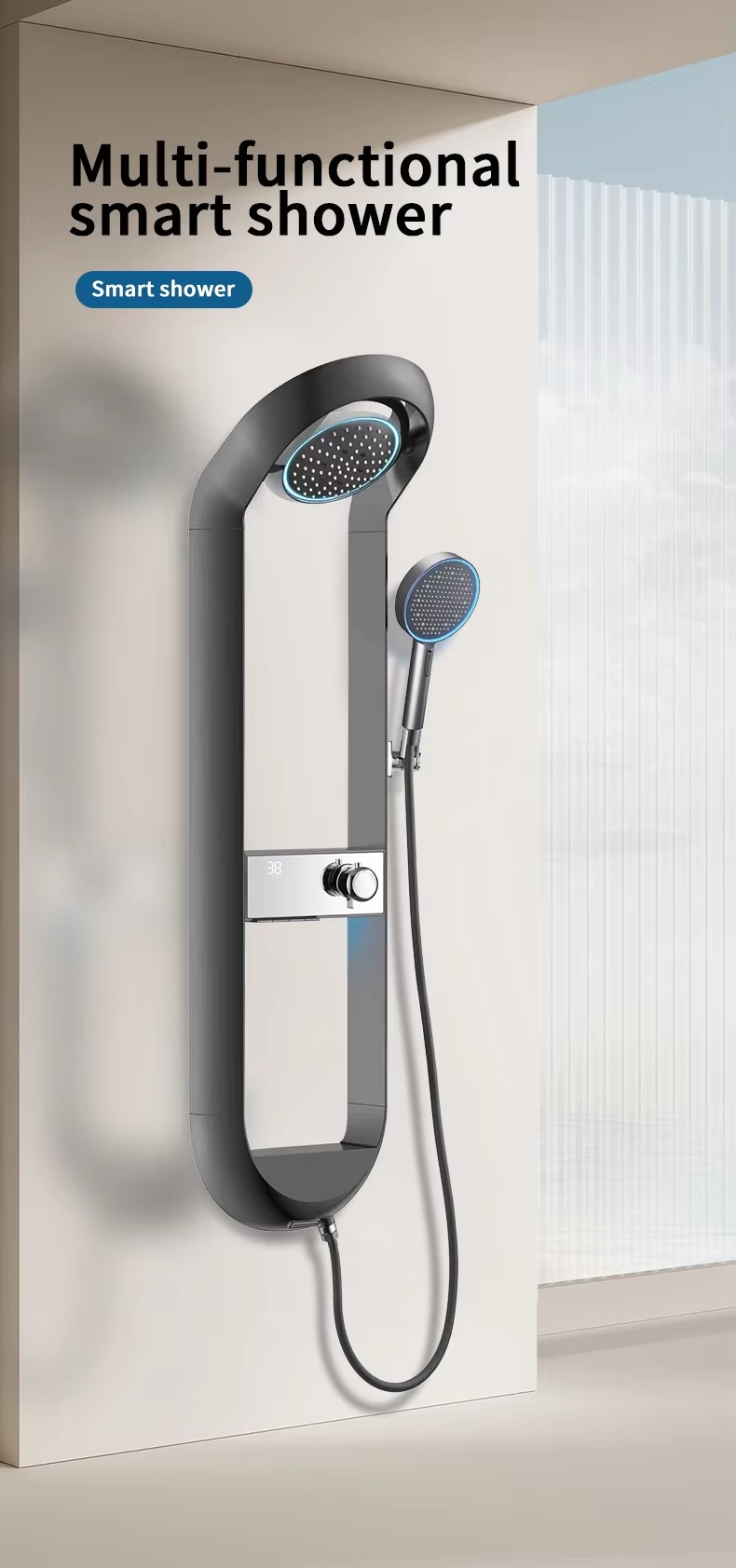 Jet Home Bathroom - Single Handle Smart Thermostatic Rainfall Jet