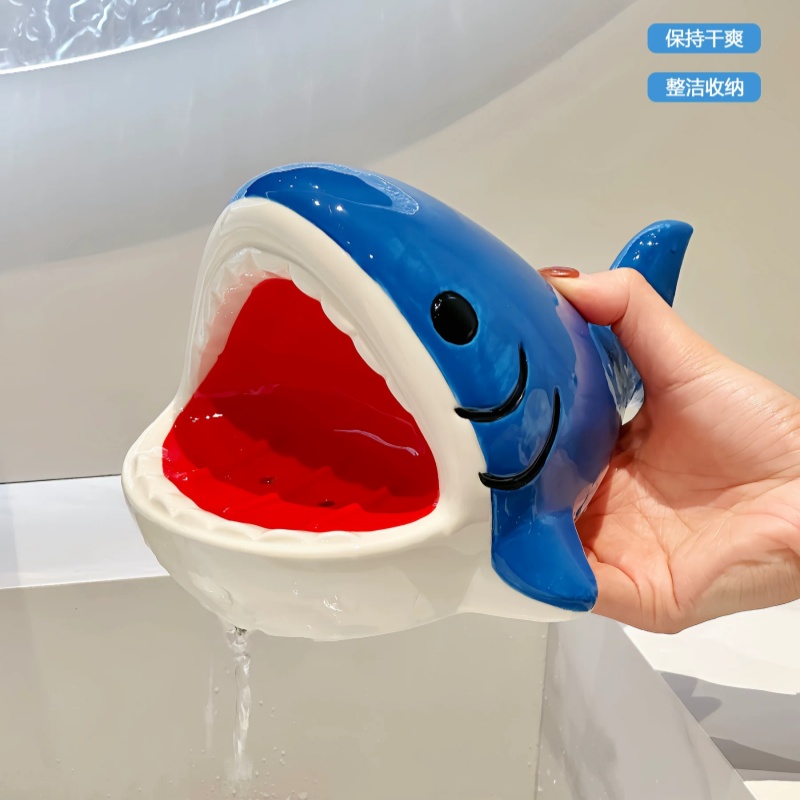 Home Edit Bathroom Storage - Cute Cartoon Big Mouth Shark Soap