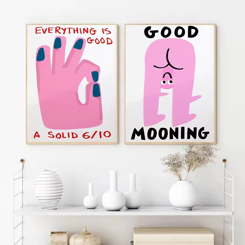 Home One Bathroom - Humorous Slogan Nice Bum Cartoon Prints