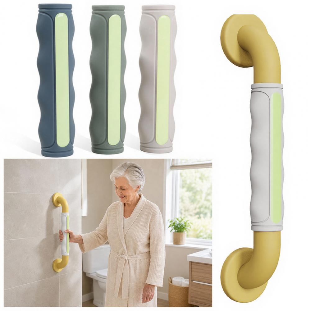 Home Bathroom Grab Bar - Silicone Handrail Cover for Seniors, Glow-in-the-dark