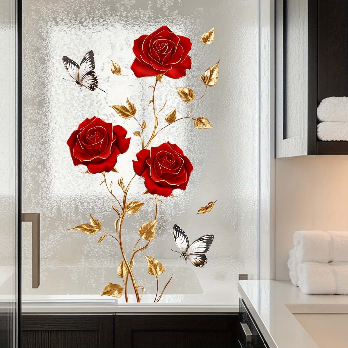 Home One Bathroom - 1Pc Charming and Romantic Red Rose