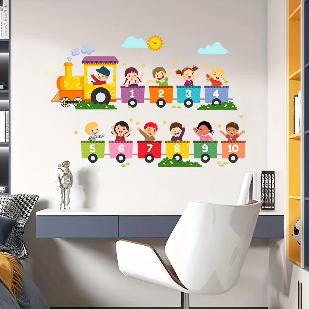 Home One Bathroom - 2Pcs Colorful Educational Digital Train Cartoon
