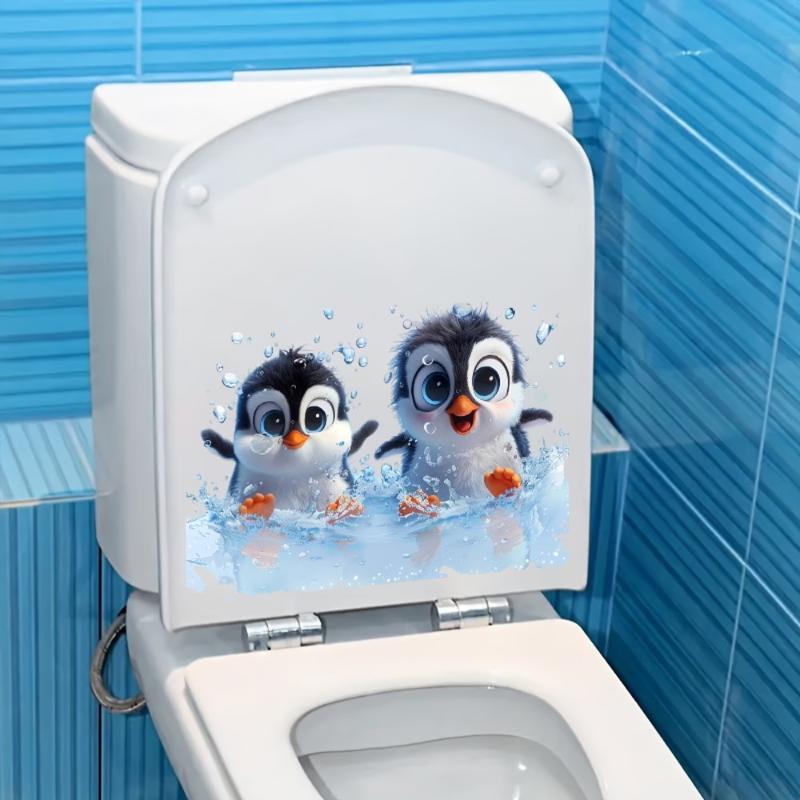 Home Toilet Bathroom Design - 1PCS Cute Cartoon Penguin Toilet Lid