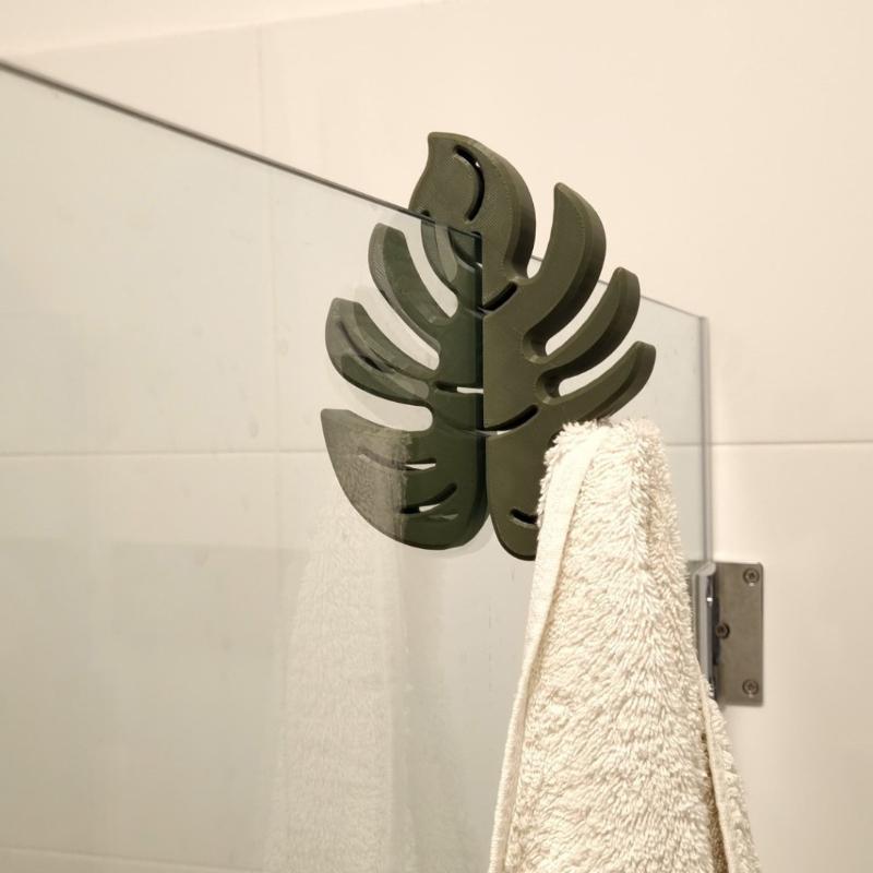 Green Monstera Leaf Over Showe - Jet Home Bathroom review and price