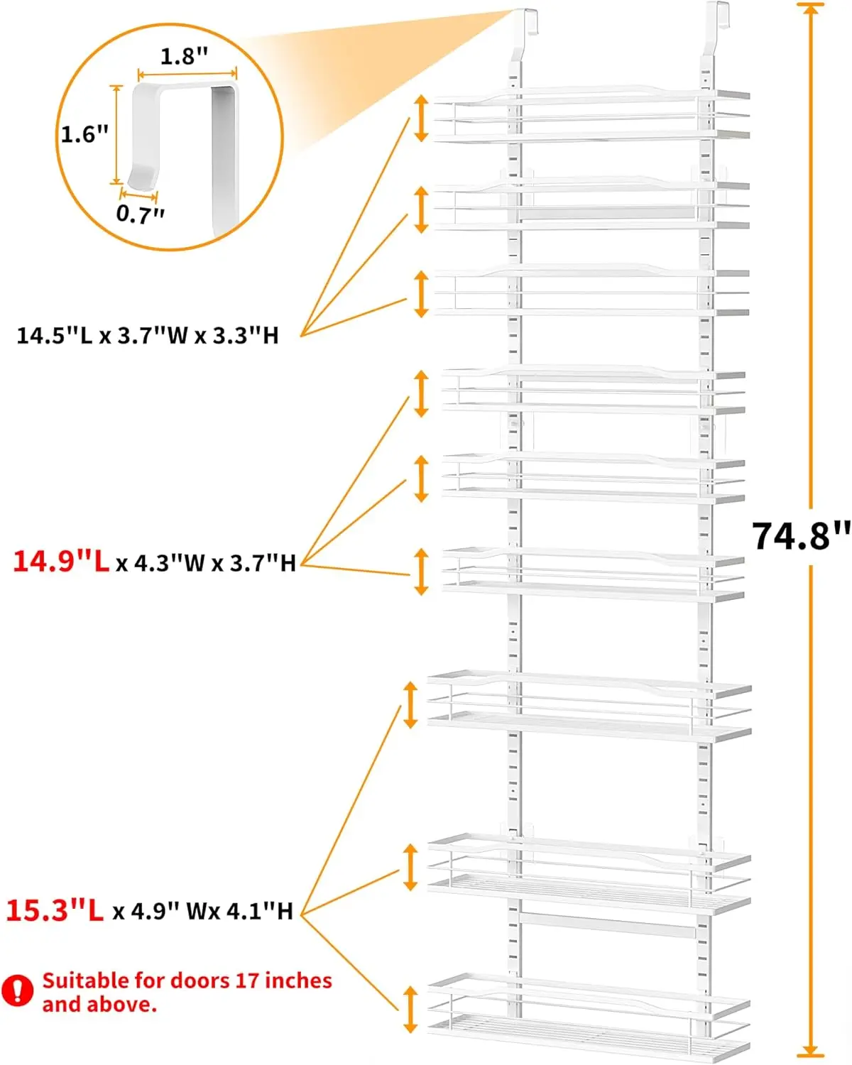 White 9-Tier Over The Door Pan - Home Essentials Bathroom Organizer review and price