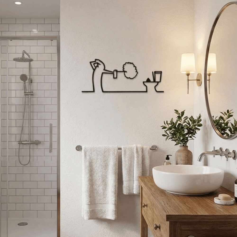 Wall Hanging 2D Flat Metal Bat - Home Toilet Bathroom Design review and price