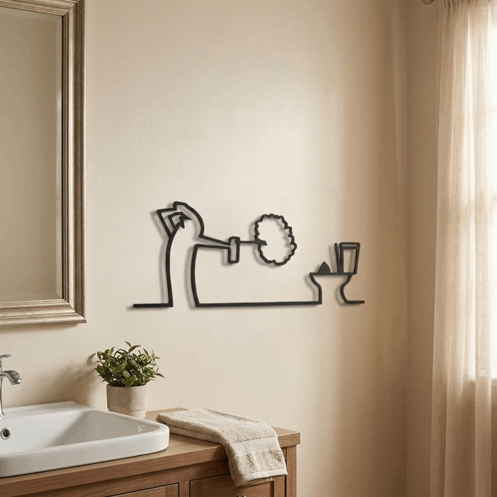 Wall Hanging 2D Flat Metal Bat - Home Toilet Bathroom Design review and price