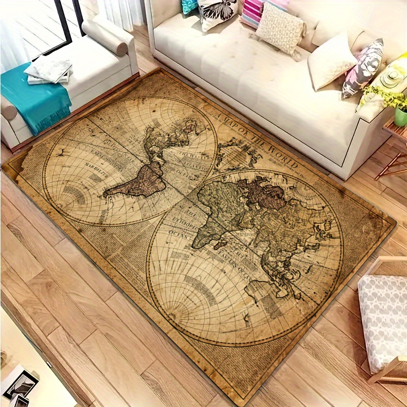 Vintage Map Design Non-Slip Fl - Home Toilet Bathroom Design review and price