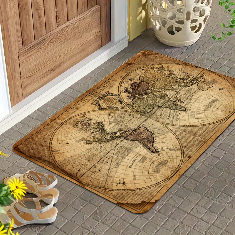 Vintage Map Design Non-Slip Fl - Home Toilet Bathroom Design review and price