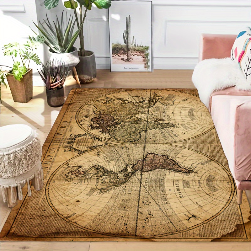 Vintage Map Design Non-Slip Fl - Home Toilet Bathroom Design review and price