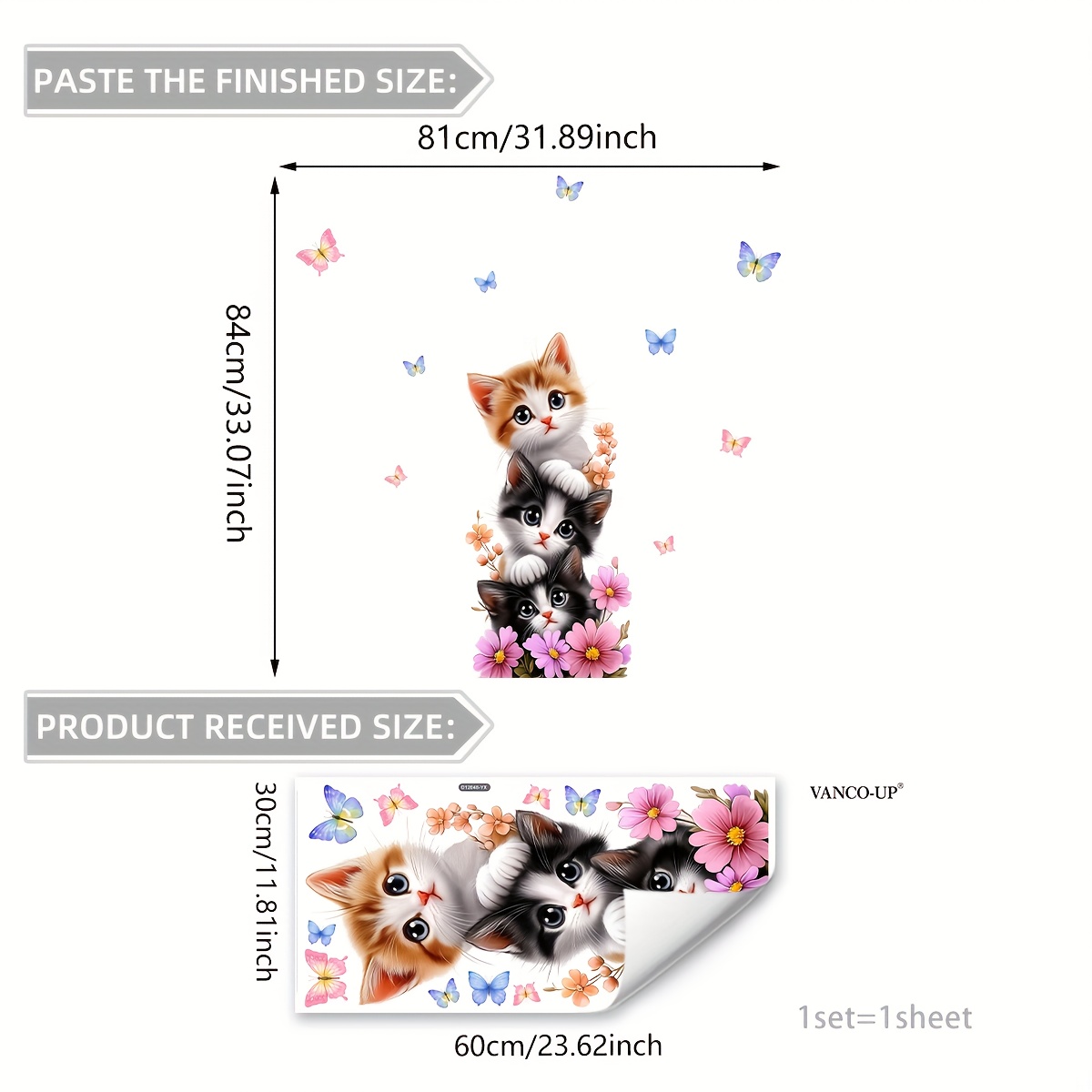1Pc Cute Kitten Jenga Butterfl - Home One Bathroom review and price